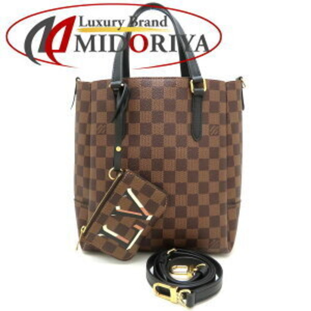 LOUIS VUITTON Damier Belmont NV Handbag Ebene Brown Noir Black